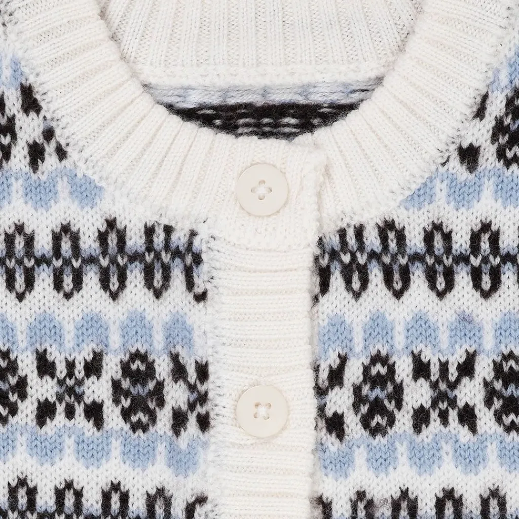 Merino-koftan med mönster Dusty Blue Combi>Copenhagen Colors Online