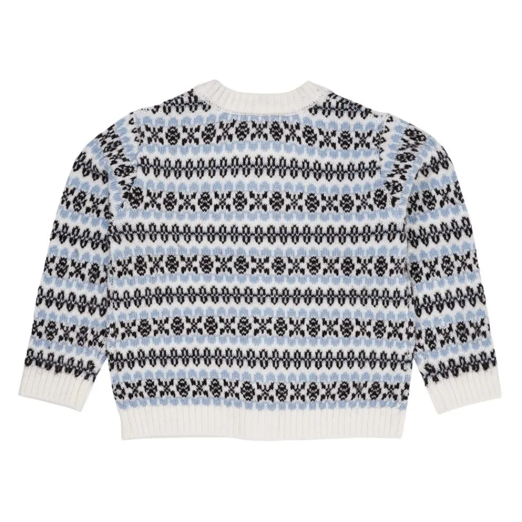 Merino-koftan med mönster Dusty Blue Combi>Copenhagen Colors Online