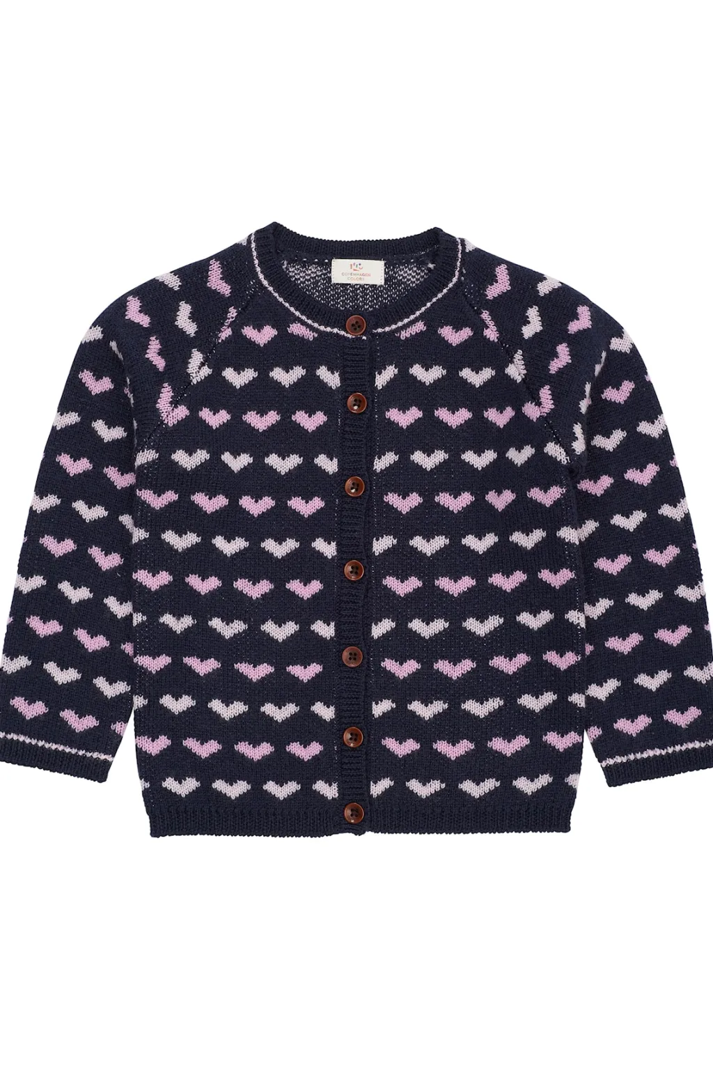 Merinoull Hjärta Cardigan Navy Bubblegum>Copenhagen Colors New