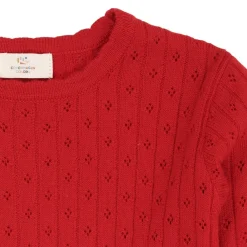 Merinoullstickad Tröja Red><noscript><img width=