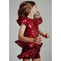 Mindie Sequin Klänning Burgundy><noscript><img width=