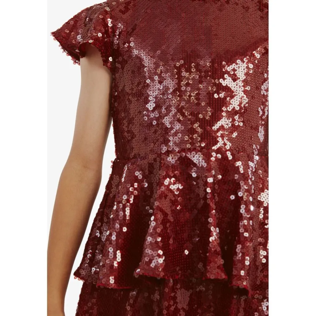 Mindie Sequin Klänning Burgundy>Bardot Junior Outlet