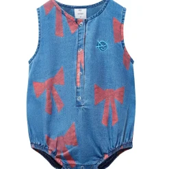 Mini Bow Romper Twill Denim>Wynken Online