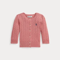 Mini Kabelstickad Kofta Faded Peony>Ralph Lauren Outlet
