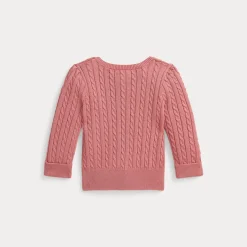 Mini Kabelstickad Kofta Faded Peony>Ralph Lauren Outlet