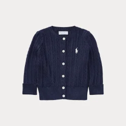 Mini Kabelstickad Kofta Hunter Navy>Ralph Lauren Hot