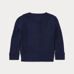 Mini Kabelstickad Kofta Hunter Navy>Ralph Lauren Hot