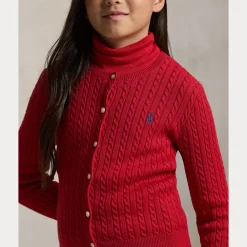 Mini Kabelstickad Kofta Red><noscript><img width=