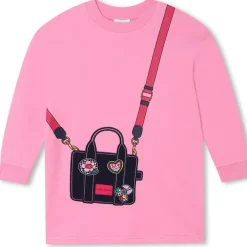 Mjukis-klänning Med Tryck Rosa>Marc Jacobs Clearance