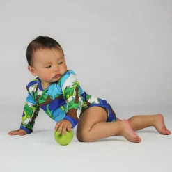 Mönstrad Baby Body Med Dinosaurier Blue Atoll><noscript><img width=
