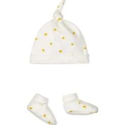 Mönstrat Mössa Och Tossor-set Gräddvit>Petit Bateau Best