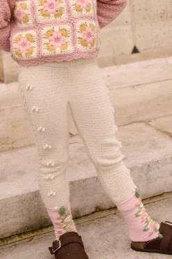 Molda Stickade Leggings Cream>Louise Misha