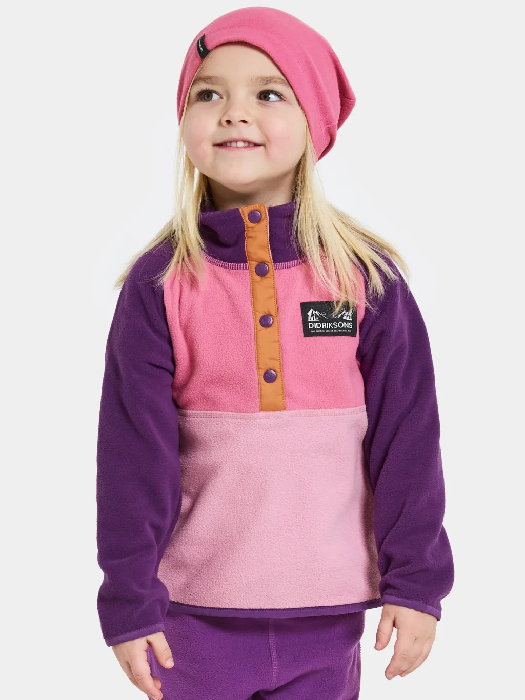 Monte Kids 4 Halvknapp Jumper Light Heather Pink>Didriksons Clearance