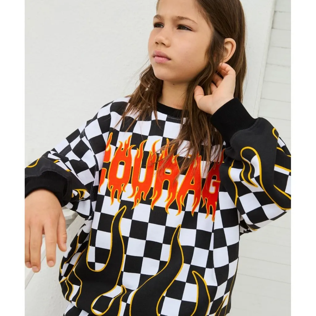 Monti Sweatshirt Check On Fire>Molo Sale