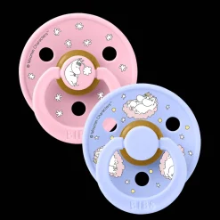 Moomins Dreaming 2-pack Runda Latexnappar Hush Baby Pink>BIBS Best