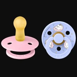 Moomins Dreaming 2-pack Runda Latexnappar Hush Baby Pink>BIBS Best