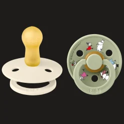 Moomins Friends 2-pack Runda Latexnappar Ivory Sage>BIBS New