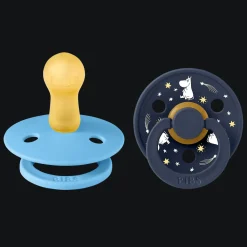 Moomins Good Night 2-pack Runda Latexnappar Breeze Deep Space>BIBS Sale