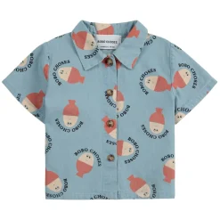 Morning Egg All Over Baby Denimskjorta Light Blue>Bobo Choses Discount