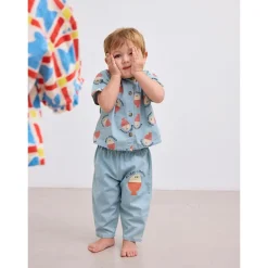 Morning Egg Baby Byxor I Denim Light Blue><noscript><img width=