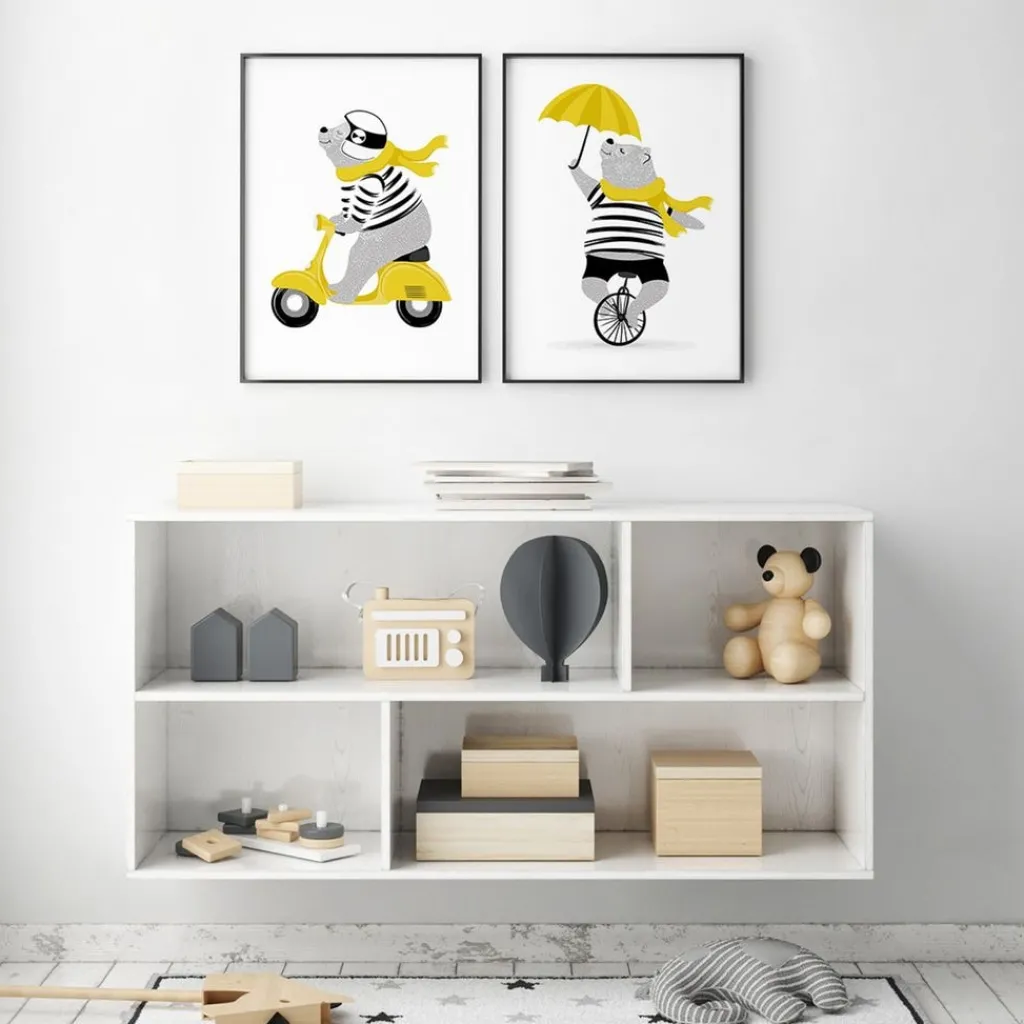 Mr Bear On Unicycle Poster>XO Posters Sale