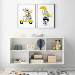 Mr Bear On Unicycle Poster><noscript><img width=