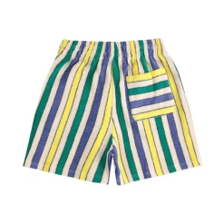 Multicolor Stripes Bermudashorts I Frotté Off White><noscript><img width=