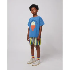 Multicolor Stripes Bermudashorts I Frotté Off White><noscript><img width=