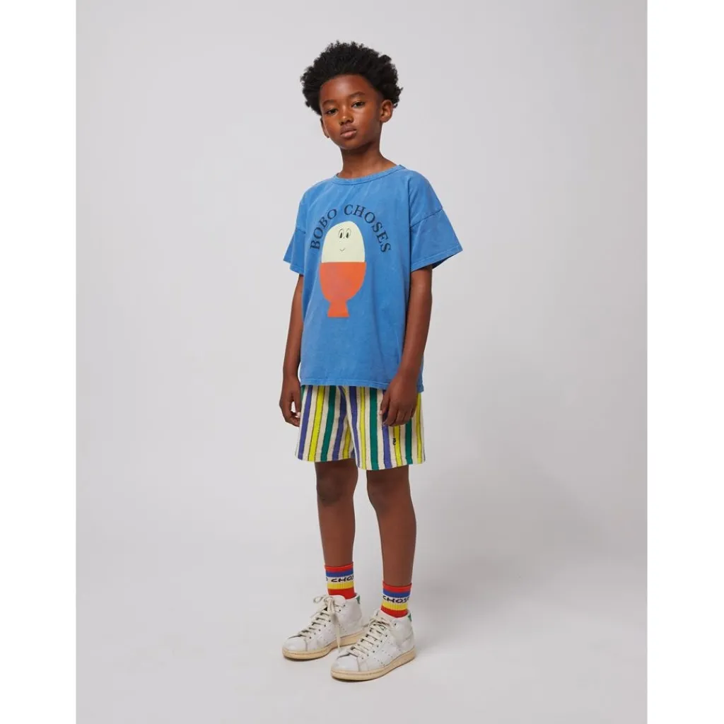 Multicolor Stripes Bermudashorts I Frotté Off White>Bobo Choses Hot