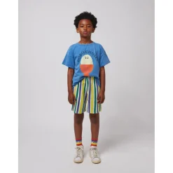 Multicolor Stripes Bermudashorts I Frotté Off White><noscript><img width=