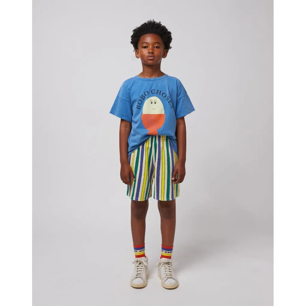 Multicolor Stripes Bermudashorts I Frotté Off White>Bobo Choses Hot