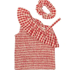 Nally Kort Topp Poppy Red Check>The New New