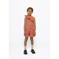 Nally Kort Topp Poppy Red Check>The New New