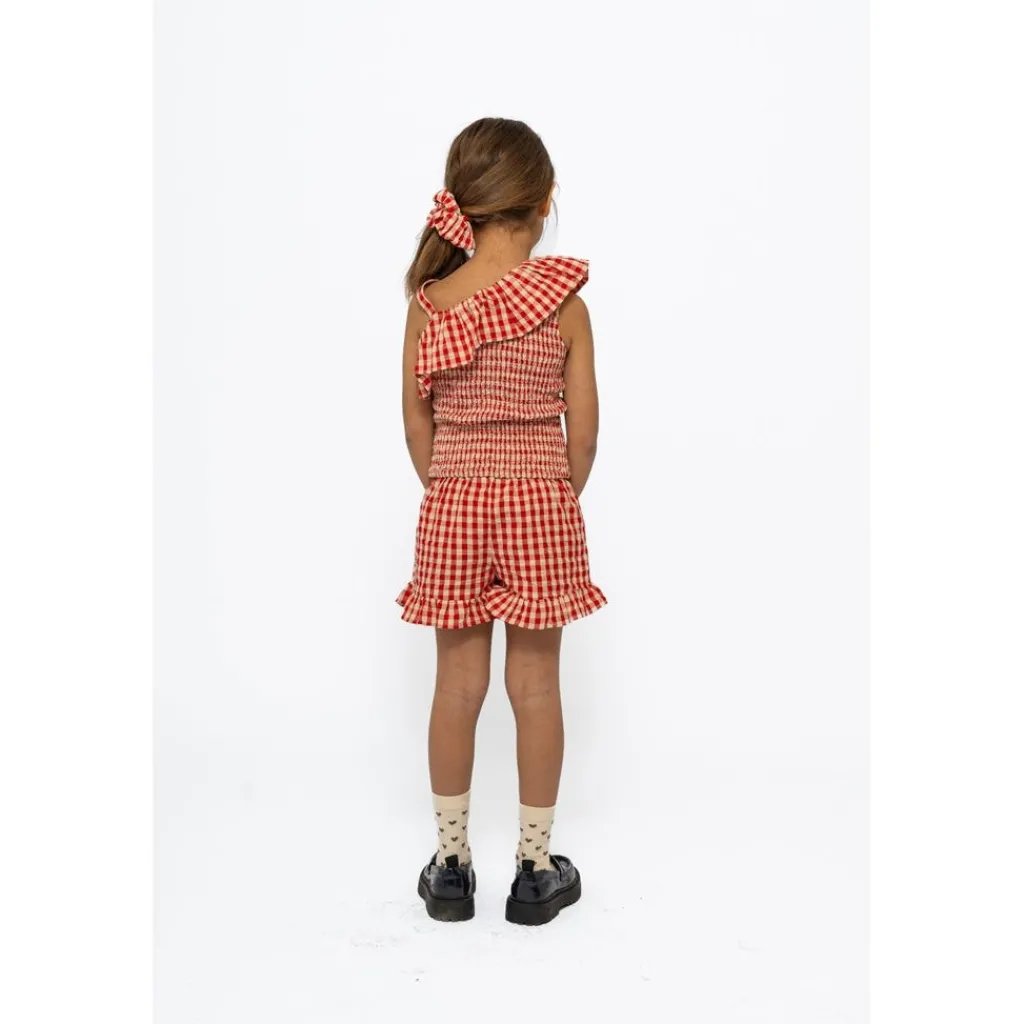 Nally Kort Topp Poppy Red Check>The New New
