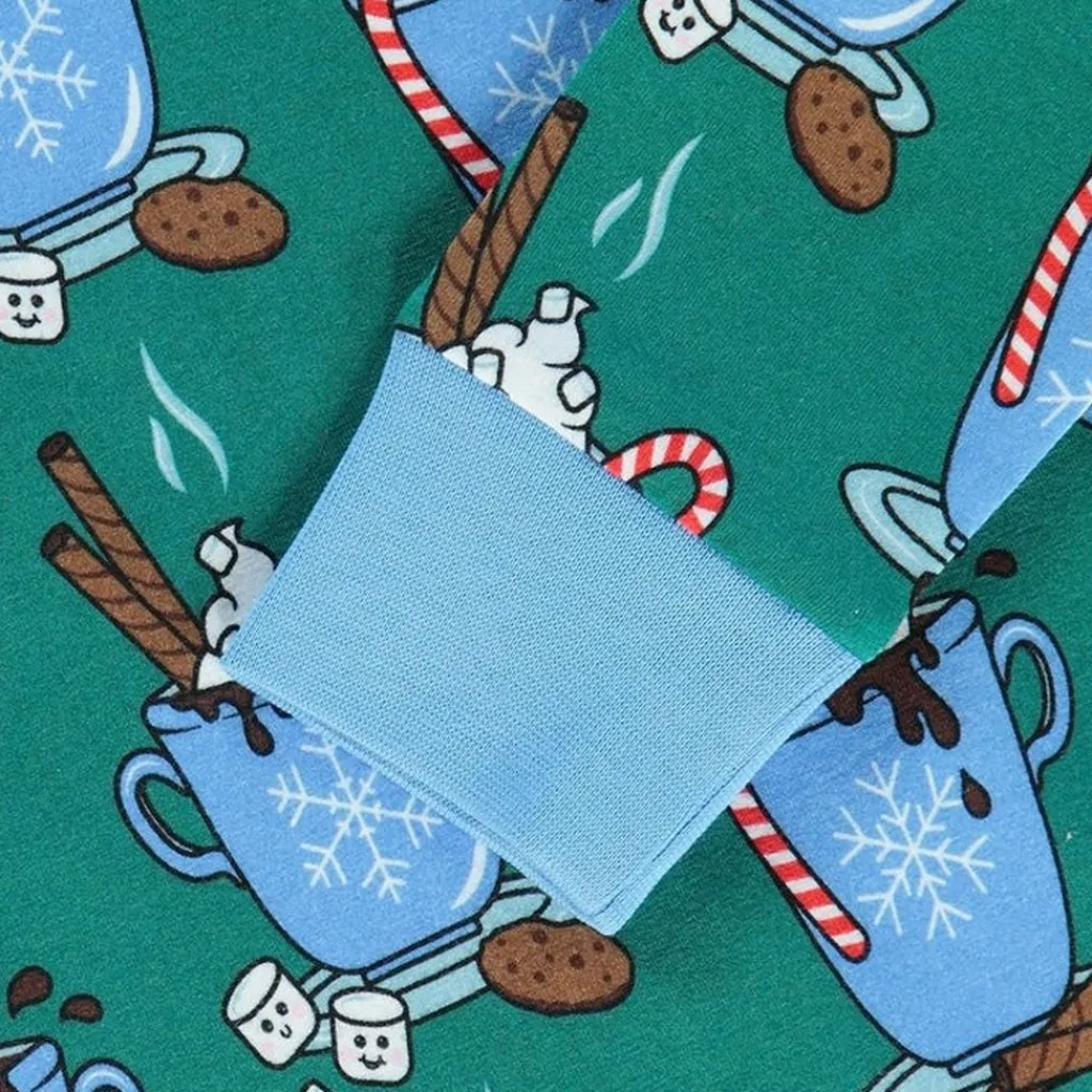 Nightwear set with hot chocolate Petroleum Green Varm Choklad Pyjama Petroleum Green>Småfolk Outlet