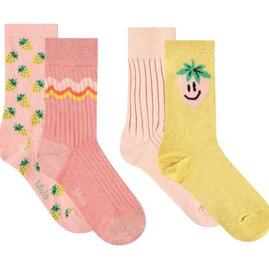 Nomi 4-pack Socks Warm Coral>Molo Best