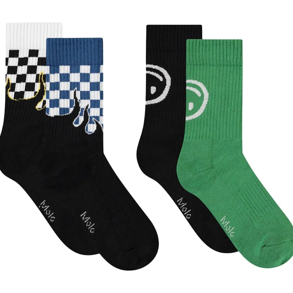Norman 4-pack Socks Blue Flames>Molo
