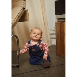 Organic Baby Overalls Dark Indigo Blue Washed><noscript><img width=