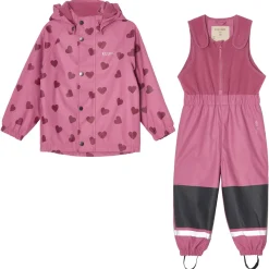 Ottawa Fodrat Regnställ Mauve Hearts>Kuling Outlet
