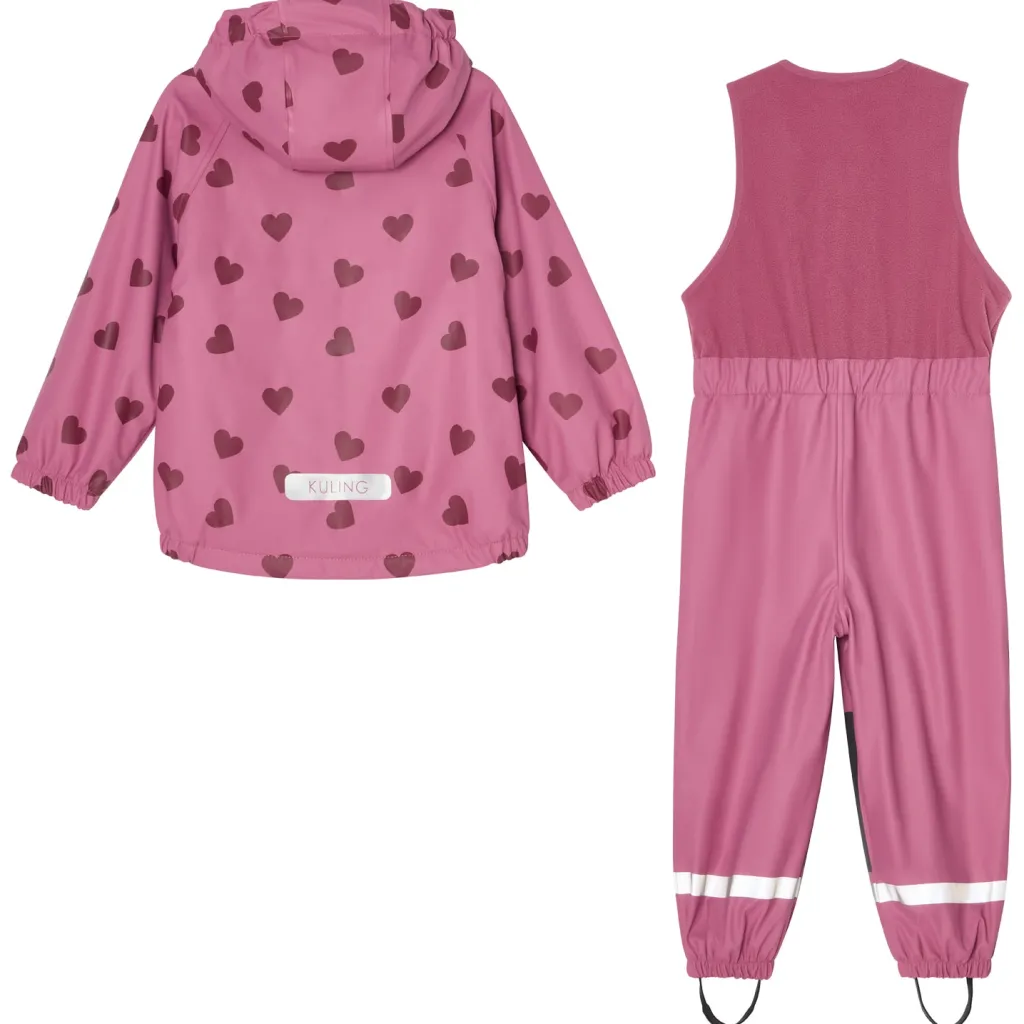 Ottawa Fodrat Regnställ Mauve Hearts>Kuling Outlet