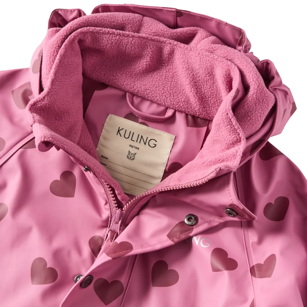 Ottawa Fodrat Regnställ Mauve Hearts>Kuling Outlet