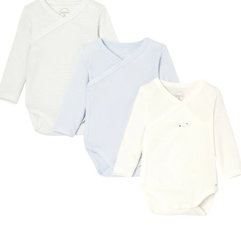 3-Pack Baby Bodies Blå>Absorba