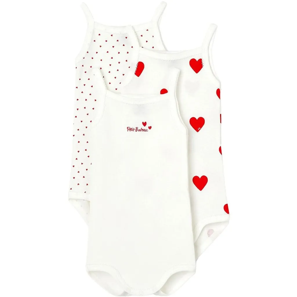3-Pack Baby Bodies Gräddvita>Petit Bateau Outlet