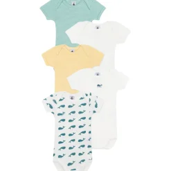 5-pack Baby Bodys Vert Blanc Jaune>Petit Bateau New