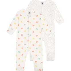 2-pack Bomull Onesie Marshmallow Herbier>Petit Bateau Discount