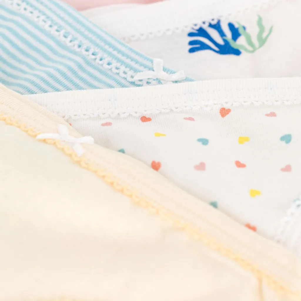 5-pack Bomullstrosor Rose Jaune Bleu Blanc>Petit Bateau New