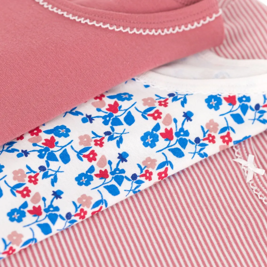 3-pack Bomulls-T-shirts Rosewood Marshmallow>Petit Bateau Hot