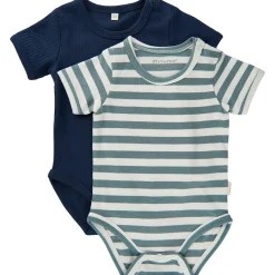 2-pack Kortärmad Baby Body Goblin Blue>Minymo Sale