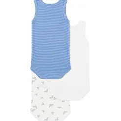 3-pack Ärmlösa Baby Bodys Delphinium Marshmallow>Petit Bateau Hot