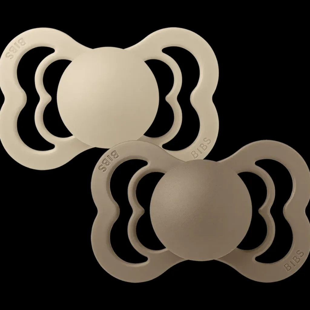 2-Pack SUPREME Symmetrisk Napp I Silikon Vanilla / Dark Oak>BIBS Clearance